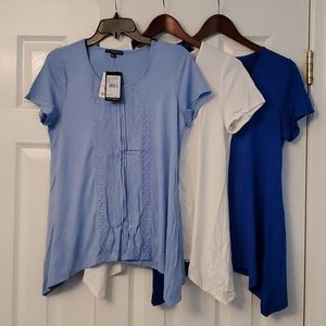 3 Adrianna Papell cap sleeve blouses - S